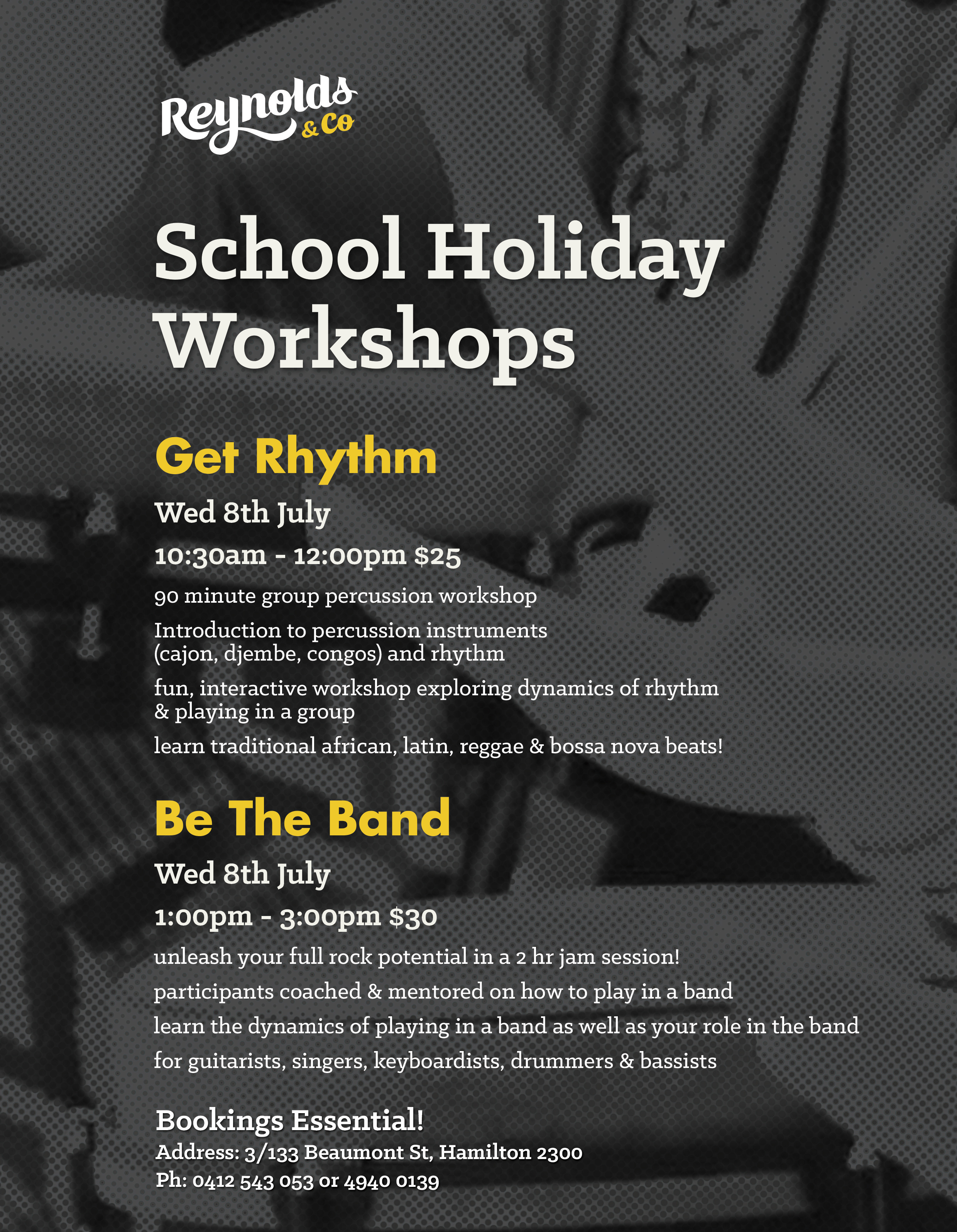 School Holiday Workshops!